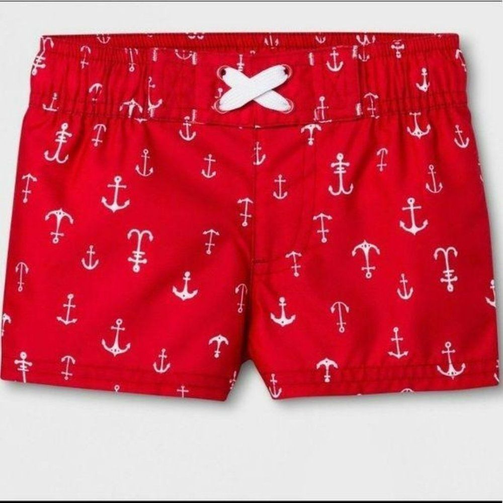 Cat and Jack Red Anchor 3-6 Months Swim Trunks